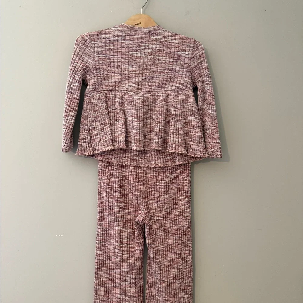 $15‎ ADD ON Old Navy Ribbed Marbled Peplum Matching Set Wide Leg 3T Zara